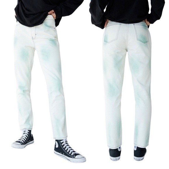 NWT PacSun Eco White & Green Mom Jeans Relaxed Fit Tapered Denim Size 29 | 8 NEW - Picture 13 of 13